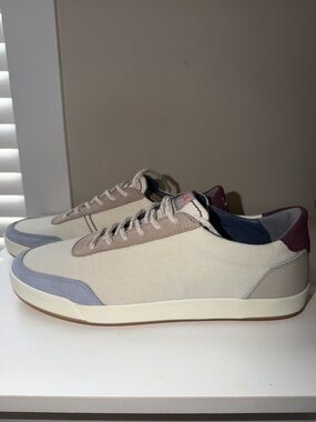 Men's Novella Canvas Sneakers - size 11M Cream, Beige & Blue-Gray colorway
